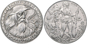 Orte. 
Thale/Harz. Doppel-Thaler 1923, Zink vernickelt, Wotanskopf/Wilder Mann, "Rhein- u. Ruhrhilfe". M.&nbsp;24936.9. . 

f. vz/vz
