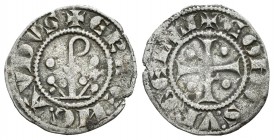 Corona de Aragón. Ermengol X. Dinero. (1267-1314). Condado de Urgell. (Cr-128). 0,72 g. Báculo entre tréboles y punto. MBC. Est...50,00.