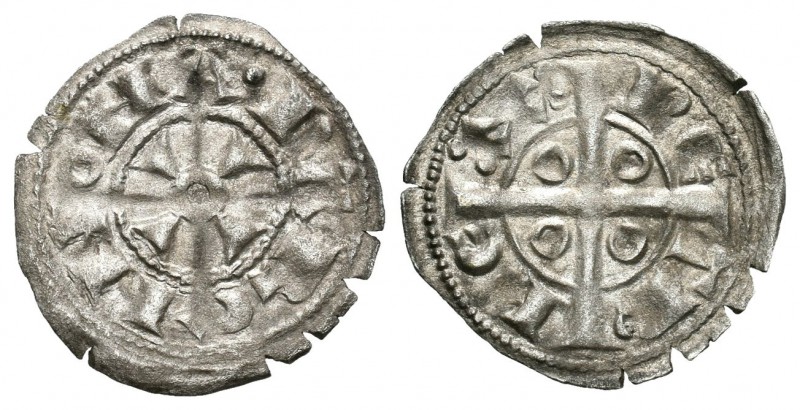 Corona de Aragón. Pedro II "El Católico" (1196-1213). Óbolo. Barcelona. (Cru V.S...