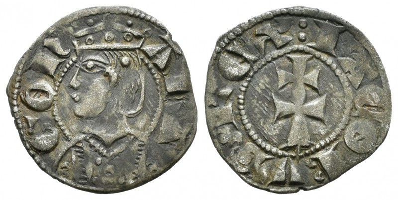 Corona de Aragón. Jaime II (1291-1327). Dinero jaqués. Aragón. (Cr-364). Ve. 1,1...
