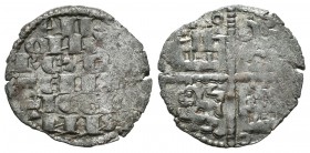Reino de Castilla y León. Alfonso X (1252-1284). Dinero de seis lineas. (Bautista-363). (Abm-245). Ve. 0,98 g. Marca de ceca roel en primer y cuarto c...