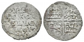 Reino de Castilla y León. Alfonso X (1252-1284). Dinero de seis líneas. (Bautista-368). (Abm-238). Ve. 0,68 g. Marca de ceca creciente en primer cuadr...