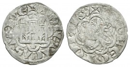 Reino de Castilla y León. Alfonso X (1252-1284). Novén. Coruña. (Bautista-395.1). (Abm-264.1). Ve. 0,57 g. Con venera moderna bajo el castillo. Escasa...