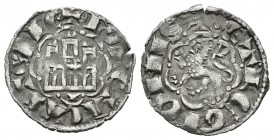 Reino de Castilla y León. Alfonso X (1252-1284). Novén. Cuenca. (Bautista-397). (Abm-266.1). Ve. 0,75 g. Con cuenco con base bajo el castillo. MBC+. E...