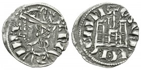 Reino de Castilla y León. Sancho IV (1284-1295). Cornado. León. (Bautista-430). (Abm-299.1). Ve. 0,79 g. Con L y estrella a los lados del vástagos cen...