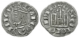 Reino de Castilla y León. Sancho IV (1284-1295). Cornado. León. (Bautista-430.5). Ve. 0,67 g. Con estrellas a los lados del vástagos central y L en la...