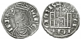 Reino de Castilla y León. Sancho IV (1284-1295). Cornado. Toledo. (Bautista-433). (Abm-302). Ve. 0,74 g. Con estrellas a los lados del vástago central...