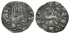 Reino de Castilla y León. Alfonso XI (1312-1350). Novén. Sevilla. (Abm-358). 0,80 g. Con S bajo el castillo. MBC-. Est...30,00.
