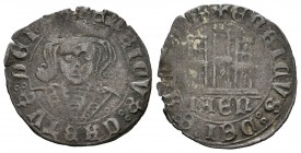 Reino de Castilla y León. Enrique IV (1454-1474). 1/2 cuartillo. Jaén. (Abm-746.1). (Bautista-1046). Ve. 1,25 g. IAEN debajo del castillo. MBC+. Est.....