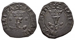 Fernando e Isabel (1474-1504). Blanca. Cuenca. (Cal-588). Ae. 1,34 g. En anverso C y en reverso P. MBC-. Est...15,00.