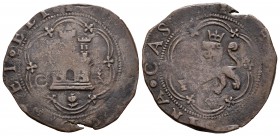 Fernando e Isabel (1474-1504). 4 maravedís. Cuenca. (Cal-566). Ae. 6,73 g. Con C - armiño en anverso y cuenco con estrella delante del león. BC+. Est....