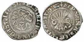 Fernando e Isabel (1474-1504). 1/2 real. Toledo. (Cal-492). Ag. 1,63 g. Con T surmontada de cruz. Escasa. MBC. Est...65,00.