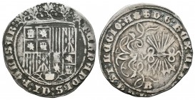 Fernando e Isabel (1474-1504). 1 real. Burgos. (Cal-287). Ag. 3,32 g. Venera en la leyenda del reverso. MBC-. Est...70,00.