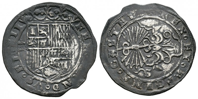 Fernando e Isabel (1474-1504). 1 real. Sevilla. (Cal-374). (LF-F6.5.7). Ag. 3,35...