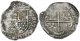 Felipe II (1556-1598). 4 reales. 1593. ¿Sevilla?. Ag. 12,93 g. Fecha completa, visible nombre y ordinal del rey. Ceca y ensayador no visibles. MBC. Es...