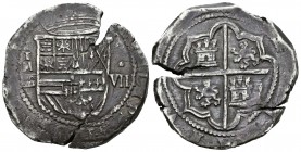 Felipe II (1556-1598). 8 reales. Segovia. IM. (Cal-166). Ag. 27,23 g. Cospel abierto. Muy rara. MBC+. Est...750,00.