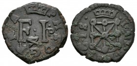 Felipe III (1598-1621). 4 cornados. 1615. Pamplona. (Cal-730). Ae. 4,20 g. MBC+. Est...45,00.