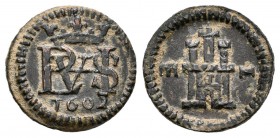 Felipe III (1598-1621). 1 maravedí. 1602. Segovia. (Cal-858). (Jarabo-Sanahuja-A274). Ae. 0,85 g. EBC-. Est...50,00.