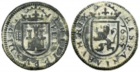 Felipe III (1598-1621). 8 maravedís. 1605. Segovia. (Cal-761). (Jarabo-Sanahuja-D220). Ae. 5,81 g. Acueducto de 3 arcos en 2 pisos. MBC. Est...18,00.