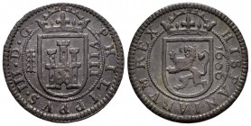 Felipe III (1598-1621). 8 maravedís. 1606. Segovia. (Cal-768). (Jarabo-Sanahuja-D222). (RS-238). Ae. 6,01 g. MBC+. Est...40,00.