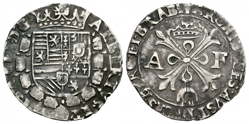 Alberto e Isabel (1598-1621). 1 real (1/8 de patagón). Sin fecha. Amberes. AF. (...