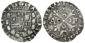Alberto e Isabel (1598-1621). 1 real (1/8 de patagón). Sin fecha. Amberes. AF. (Vanhoudt-595AN). Ag. 2,75 g. MBC. Est...75,00.