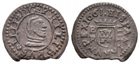 Felipe IV (1621-1665). 4 maravedís. 1663. Burgos. R. (Cal-1270). (Jarabo-Sanahuja-M33). Ae. 1,08 g. Cospel faltado. MBC+. Est...18,00.
