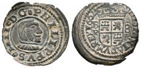 Felipe IV (1621-1665). 8 maravedís. 1662. Burgos. R. (Cal-1259). (Jarabo-Sanahuja-M14). Ae. 2,02 g. MBC+/MBC. Est...18,00.