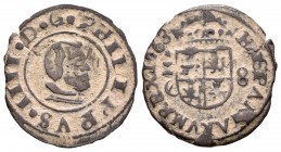 Felipe IV (1621-1665). 8 maravedís. 1663. Cuenca. CA. (Cal-1327). (Jarabo-Sanahuja-M205). Ae. 2,19 g. MBC-. Est...15,00.