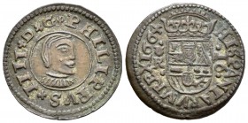 Felipe IV (1621-1665). 16 maravedís. 1664. Coruña. R. (Cal-1302). (Jarabo-Sanahuja-M132). Ae. 4,46 g. MBC+. Est...60,00.