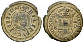 Felipe IV (1621-1665). 16 maravedís. 1662. Segovia. B/R. (Cal-1510). (Jarabo-Sanahuja-M518). Ae. 4,01 g. MBC+. Est...25,00.