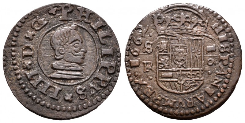 Felipe IV (1621-1665). 16 maravedís. 1662. Sevilla. R. (Cal-1567). (Jarabo-Sanah...