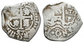 Felipe IV (1621-1665). 1 real. 1657. Potosí. E. (Cal-1057). Ag. 3,01 g. Triple fecha, una de ellas parcial. BC+. Est...40,00.