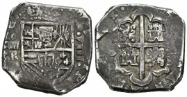 Felipe IV (1621-1665). 8 reales. 1624. Segovia. R. (Cal-551). Ag. 27,07 g. Fecha visibles en sus bases. Ceca y ensayador a izquierda, valor a derecha....