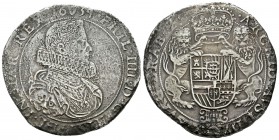 Felipe IV (1621-1665). Ducatón. 1634. Amberes. (Vanhoudt-640). (Vicenti-1159). Ag. 27,27 g. Oxidaciones en anverso. MBC/MBC+. Est...120,00.