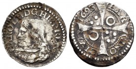 Carlos II (1665-1700). 1 croat. 1693. Barcelona. (Cal-669). Ag. 2,11 g. MBC. Est...40,00.
