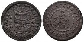 Felipe V (1700-1746). 4 maravedís. 1743. Segovia. (Cal-1994). Ae. 6,66 g. EBC-. Est...50,00.