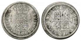 Felipe V (1700-1746). 1/2 real. 1727. Cuenca. JJ. (Cal-1735). Ag. 1,32 g. MBC. Est...50,00.