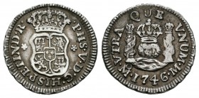 Felipe V (1700-1746). 1/2 real. 1746. México. M. (Cal-1871). Ag. 1,66 g. MBC+. Est...75,00.