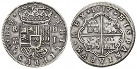 Felipe V (1700-1746). 2 reales. 1717. Segovia. J. (Cal-1387). Ag. 6,01 g. MBC+. Est...60,00.