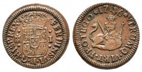 Fernando VI (1746-1759). 1 maravedí. 1746. Segovia. (Cal-716). Ag. 1,24 g. EBC-. Est...40,00.