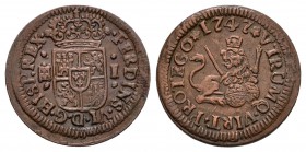 Fernando VI (1746-1759). 1 maravedí. 1747. Segovia. (Cal-717). Ae. 1,23 g. MBC+. Est...25,00.