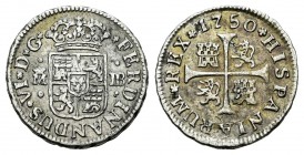 Fernando VI (1746-1759). 1/2 real. 1750. Madrid. JB. (Cal-651). Ag. 1,29 g. MBC. Est...40,00.