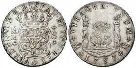 Fernando VI (1746-1759). 8 reales. 1757. México. MM. (Cal-342). Ag. 26,77 g. MBC/MBC+. Est...200,00.