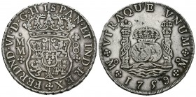 Fernando VI (1746-1759). 8 reales. 1759. México. MM. (Cal-334). Ag. 26,89 g. MBC. Est...170,00.