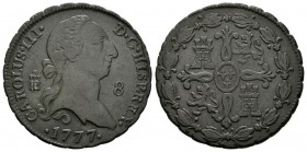 Carlos III (1759-1788). 8 maravedís. 1777. Segovia. (Cal-1896). Ae. 11,40 g. MBC-. Est...30,00.