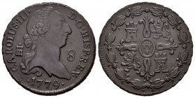 Carlos III (1759-1788). 8 maravedís. 1779. Segovia. (Cal-1889). Ae. 12,24 g. EBC-. Est...80,00.
