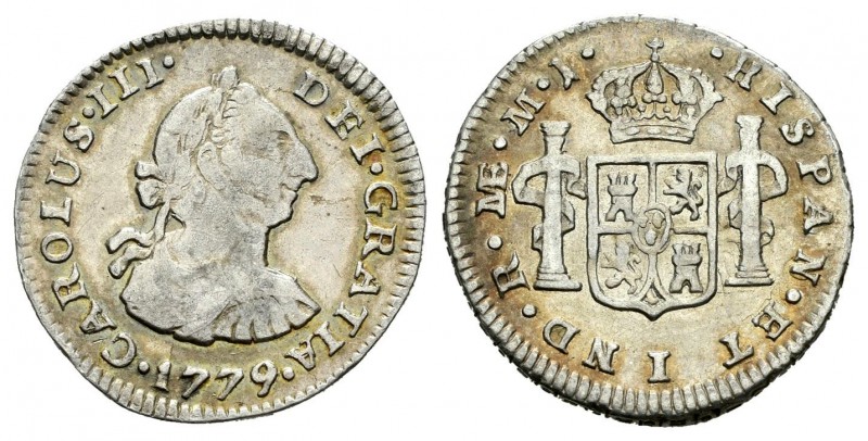 Carlos III (1759-1788). 1/2 real. 1779. Lima. (Cal-1711). Ag. 1,64 g. MBC. Est.....