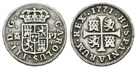 Carlos III (1759-1788). 1/2 real. 1771. Madrid. PJ. (Cal-1732). Ag. 1,34 g. Escasa. MBC-. Est...60,00.
