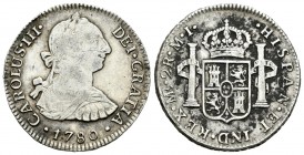 Carlos III (1759-1788). 2 reales. 1780. Lima. MI. (Cal-1276). Ag. 6,62 g. MBC-. Est...60,00.